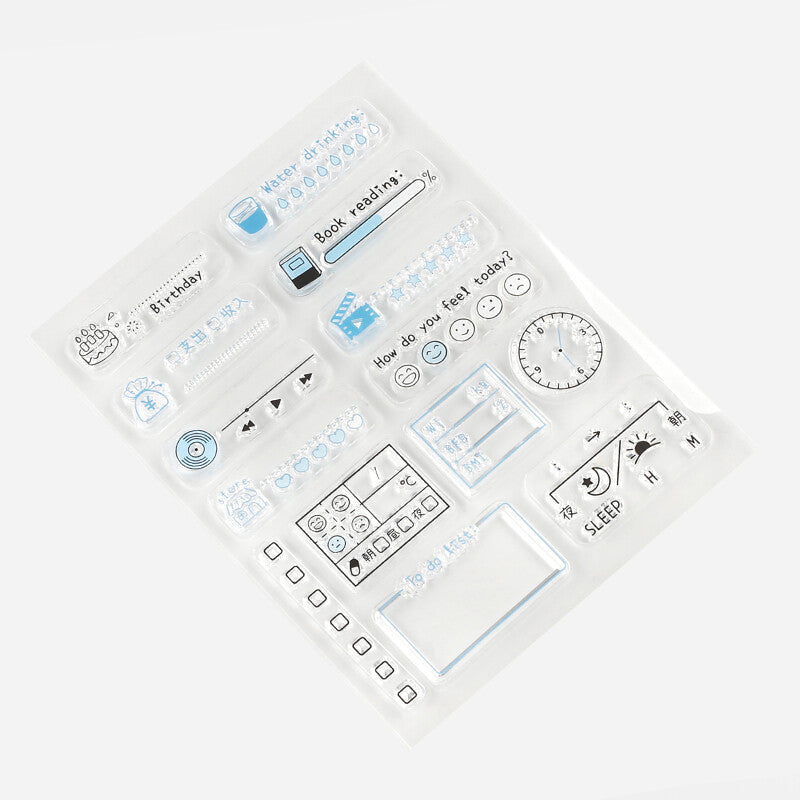 BGM Life Record Clear Stamps angle view - Paper Kooka Australia