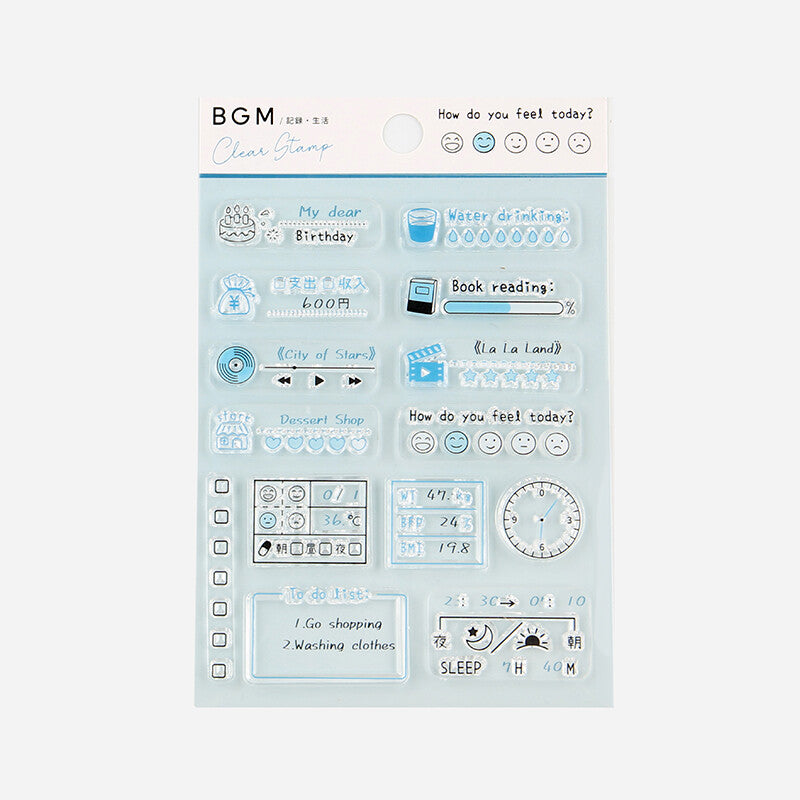 BGM Life Record Clear Stamps packaging - Paper Kooka Australia