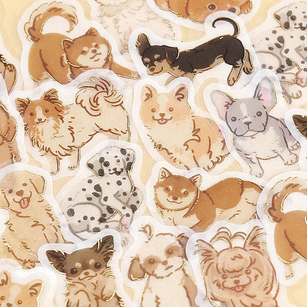 BGM Lots of Dogs Flake Stickers closeup - Paper Kooka Australia