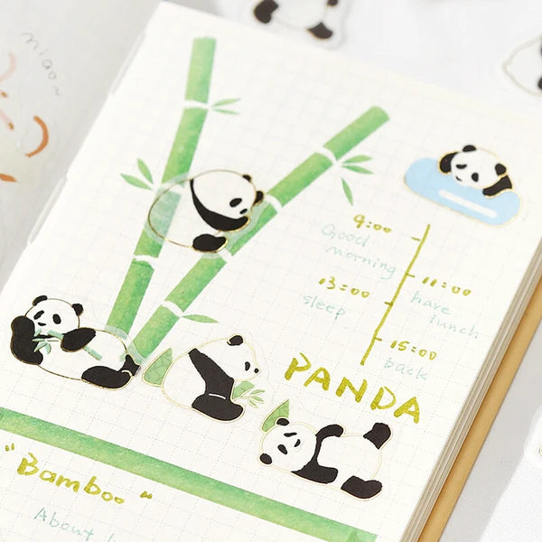 BGM Lots of Pandas Flake Stickers for journaling - Paper Kooka Australia