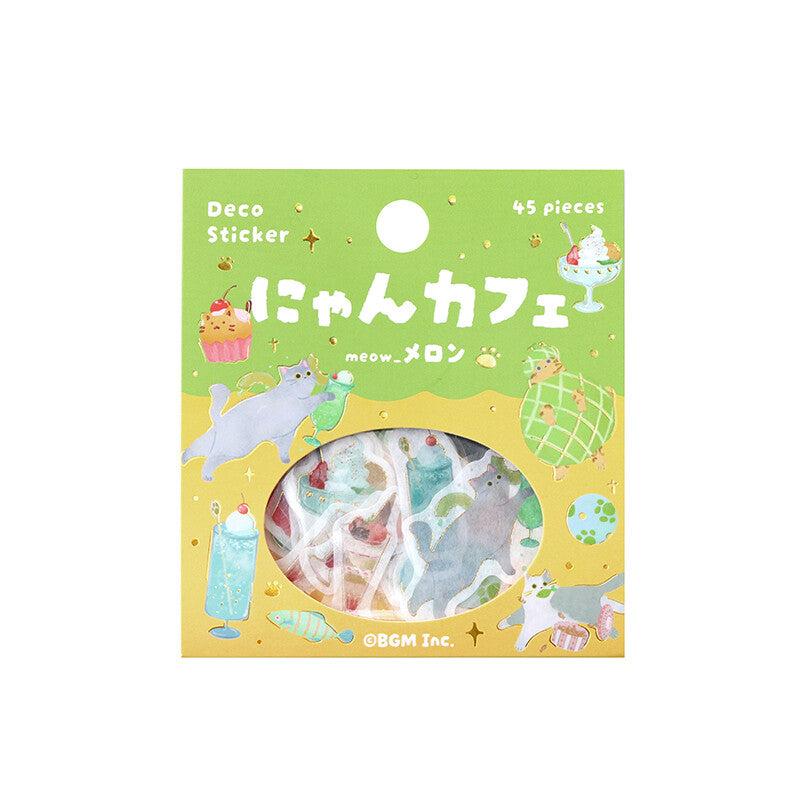 BGM Melon Kitten Cafe Flake Stickers from Japan- Paper Kooka Stationery Shop Australia