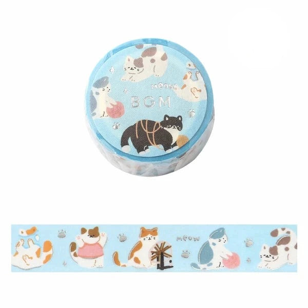 BGM Meow washi tape with cute cats - Paper Kooka Australia