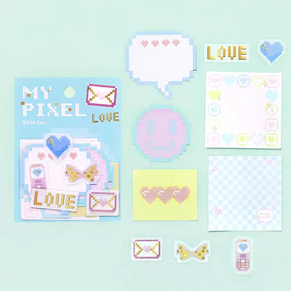 BGM Message My Pixel Memo Stickers - Paper Kooka Stationery Shop Australia