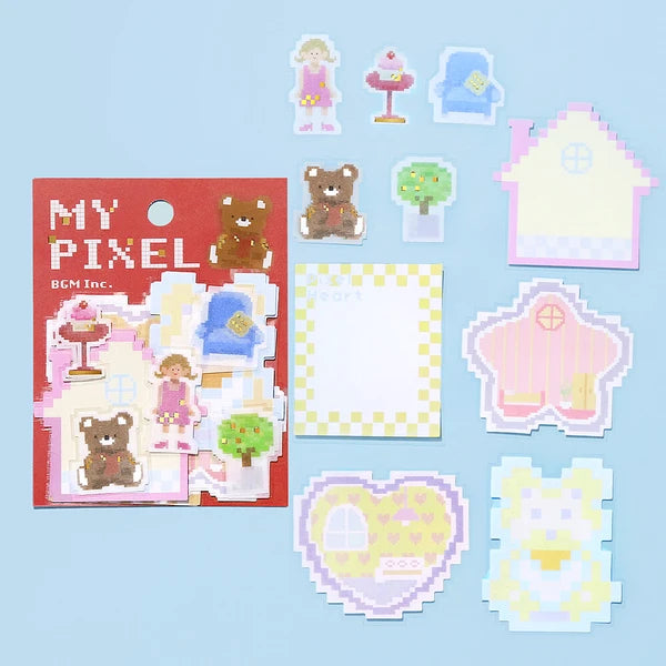 BGM Minature House Dayo My Pixel Memo Stickers Collection - Paper Kooka Stationery Shop Australia