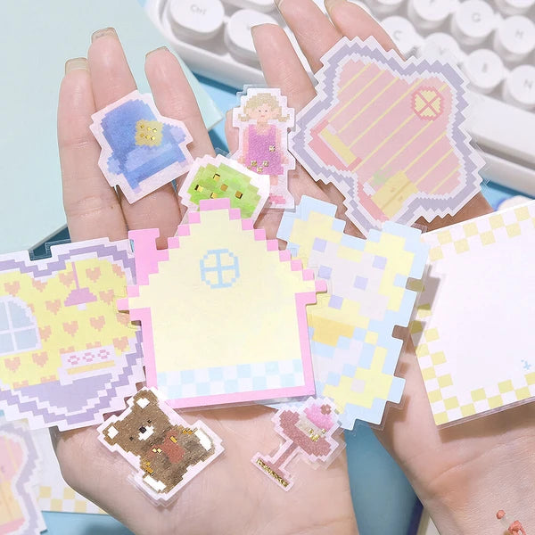 BGM Minature House Dayo My Pixel Memo Stickers Collection - Paper Kooka Stationery Shop Australia