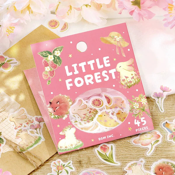 BGM Pink Forest Flake Stickers - Paper Kooka Stationery Shop Australia