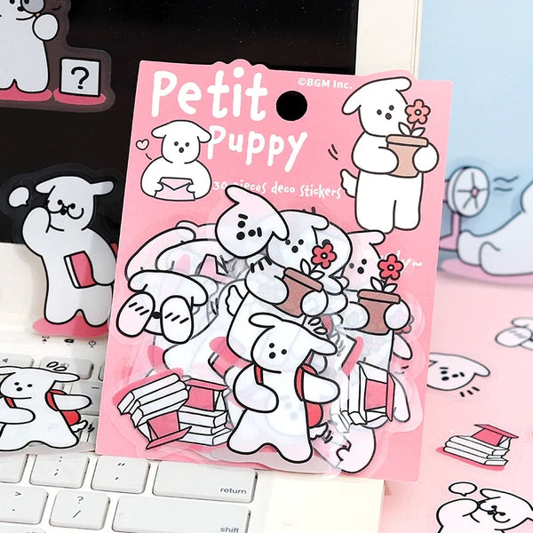 BGM Pink - Petit Puppy PET Clear Stickers - Paper Kooka Australia