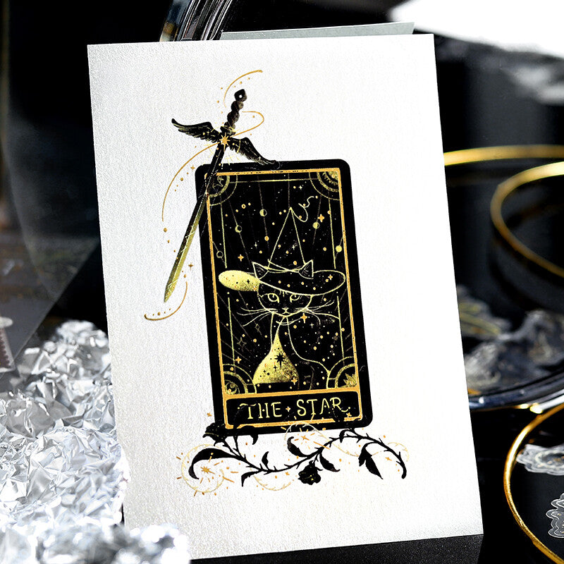 BGM Pluto Stardust Magic PET Flake Stickers with whimsical black designs for journaling and card making - Paper Kooka Stationery Store Australia