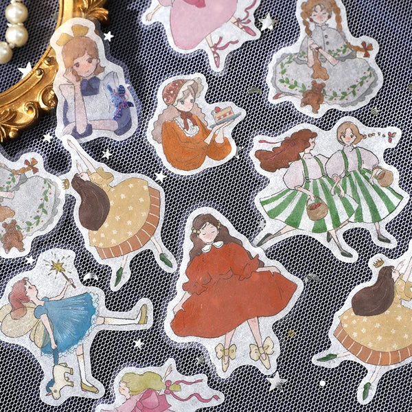 BGM Princess - Illustrated Book Collection PET & Washi Stickers closeups - Paper Kooka Stationery Australia