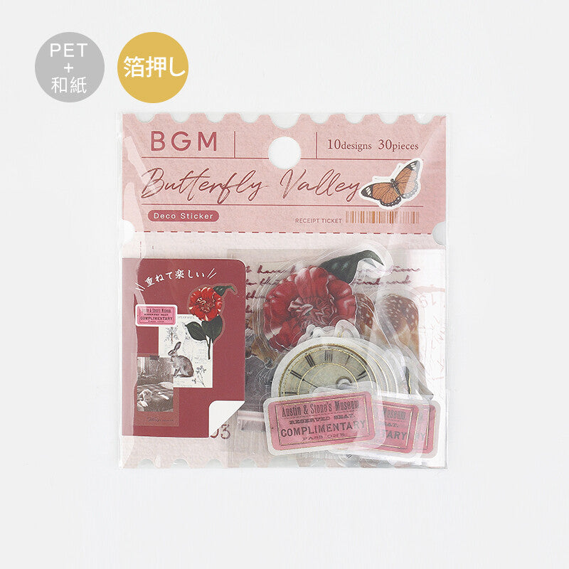 BGM Red Vintage PET & Washi Deco Stickers packaging - Paper Kooka Australia