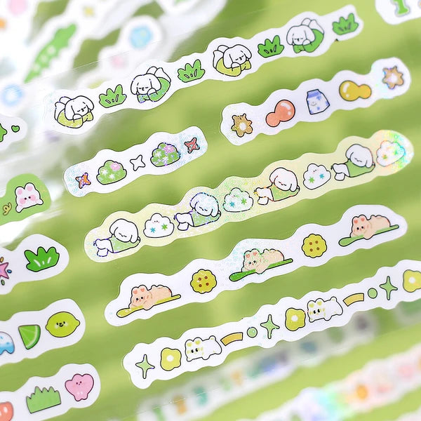 BGM Green Roll Seal Mini Linea Stickers - Paper Kooka Stationery Shop Australia