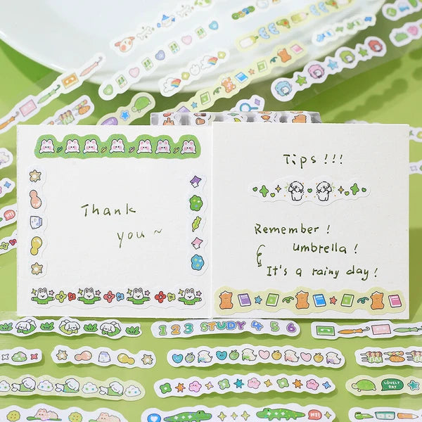 BGM Green Roll Seal Mini Linea Stickers - Paper Kooka Stationery Shop Australia