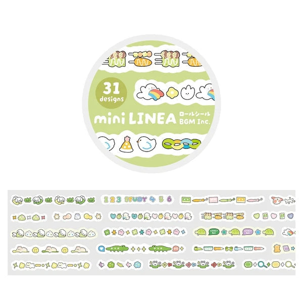 BGM Green Roll Seal Mini Linea Stickers - Paper Kooka Stationery Shop Australia