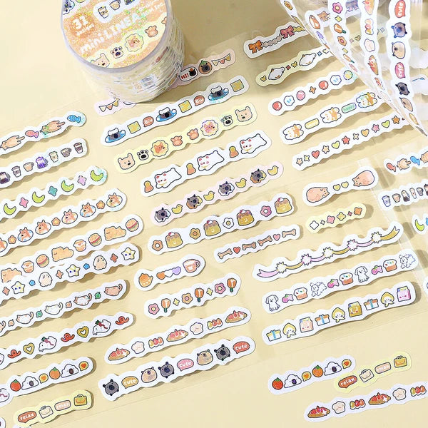 BGM Orange Roll Seal Mini Linea Stickers - Paper Kooka Stationery Shop Australia