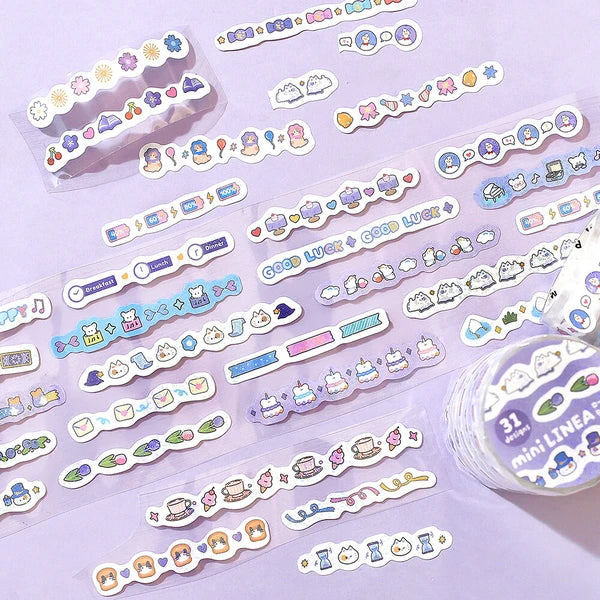 BGM Purple Roll Seal Mini Linea Stickers - Paper Kooka Stationery Shop Australia