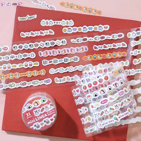 BGM Red Roll Seal Mini Linea Stickers - Paper Kooka Stationery Shop Australia