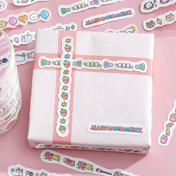 BGM Rose Pink Roll Seal Mini Linea Stickers - Paper Kooka Stationery Shop Australia