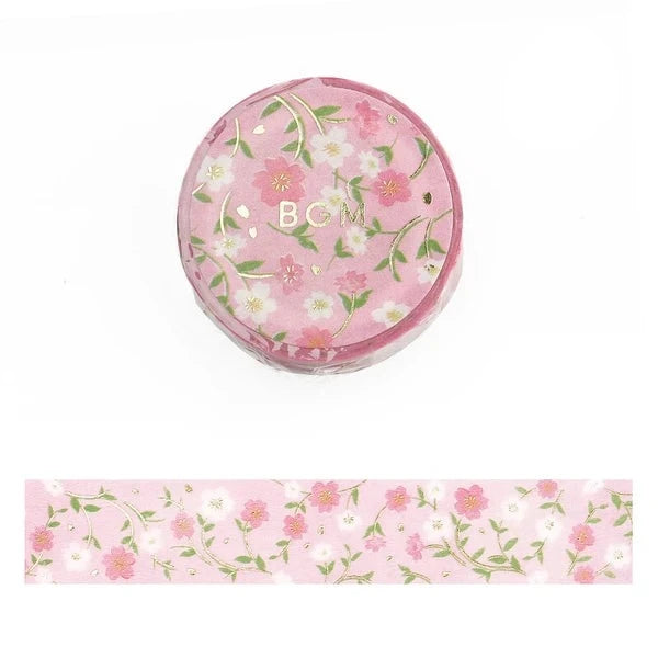 BGM Sakura - Flower Pattern washi tape - Paper Kooka Stationery Australia