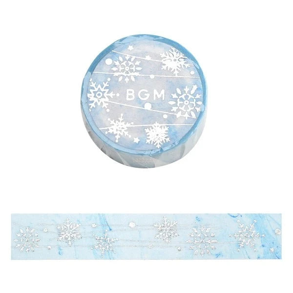 BGM Silvery Snow washi tape - Paper Kooka Stationery Australia