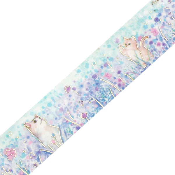 BGM Small Friends - Flowers and Cats washi tape with cute cats and flowers - Paper Kooka Stationery Australia