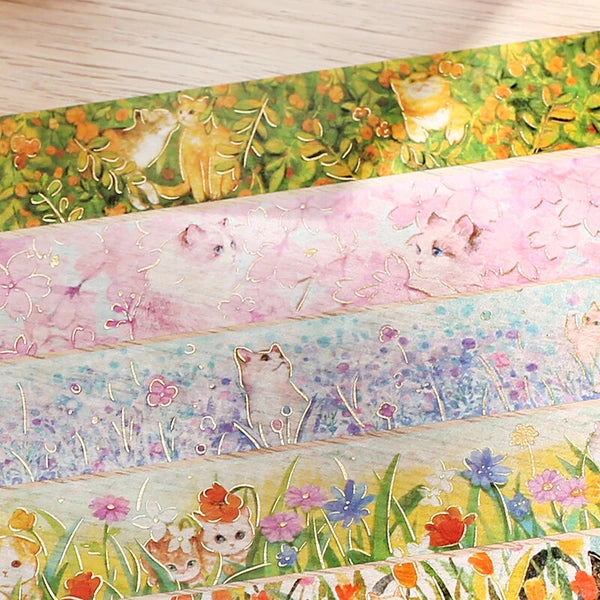 BGM Small Friends - Flowers and Cats washi tape collection - Paper Kooka Stationery Australia