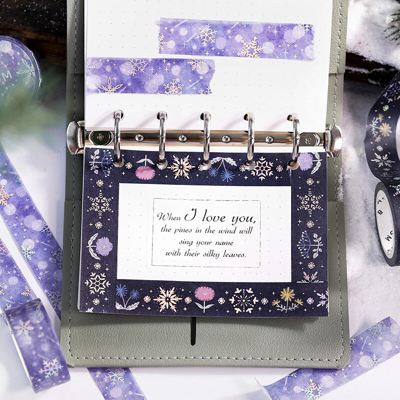 BGM Snowflake Winter Limited washi tape for journals - Paper Kooka Stationery Australia