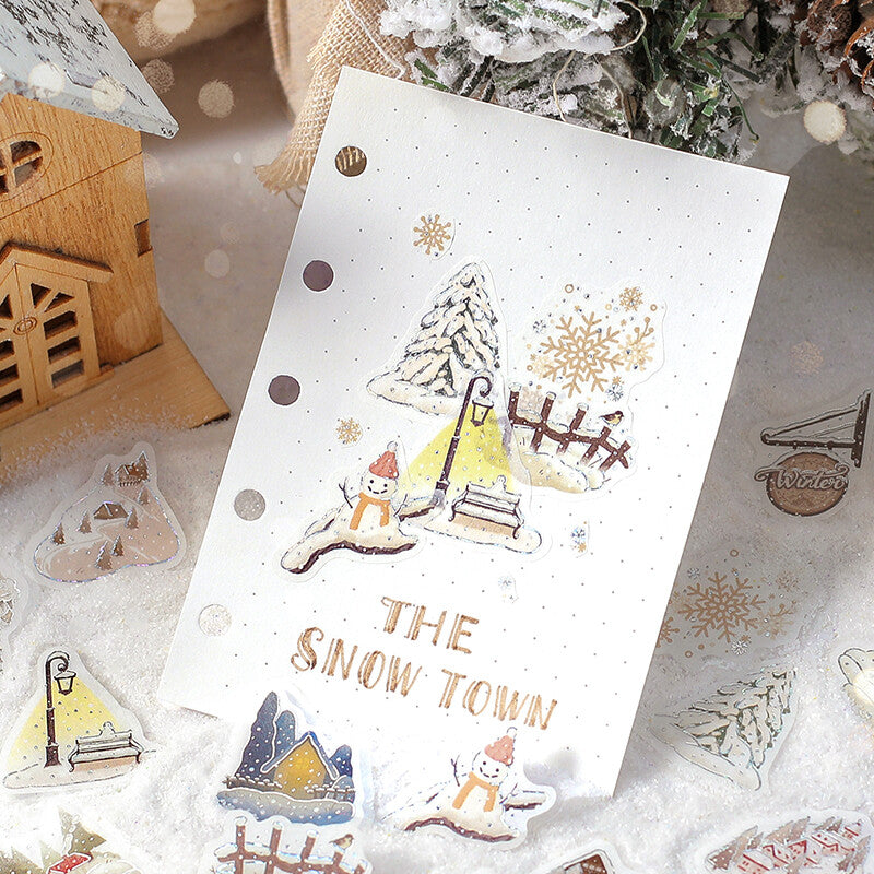 BGM Snowy Town Flake Stickers for  Christmas card making - Paper Kooka Stationery Australia