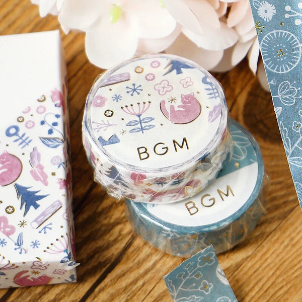 BGM Song of the Forest - Flower & Grass Handkerchief Collection Japanese masking tape - Paper Kooka Stationery Australia