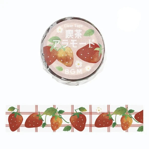 BGM Strawberry - Cafe a la mode Clear PET Tape - Paper Kooka Australia