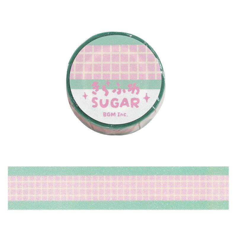 BGM Strawberry Soda Check washi tape with pink and green pattern - Paper Kooka Stationery Shop Australia