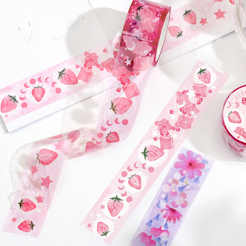 BGM Strawberry Soda Pop Clear PET Decoration Tape - Paper Kooka Australia