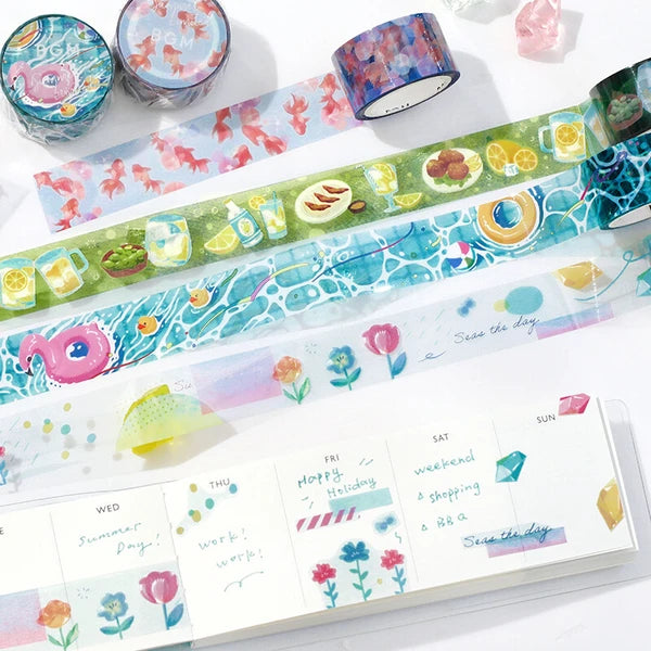 BGM Summer clear PET tape collection - Paper Kooka Stationery Australia