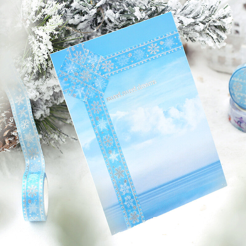 BGM Winter Only Snow Embroidery washi tape card - Paper Kooka Australia