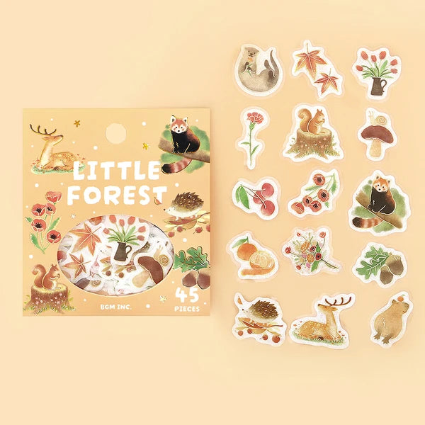 BGM Yellow Forest Flake Stickers collection - Paper Kooka Stationery Shop Australia