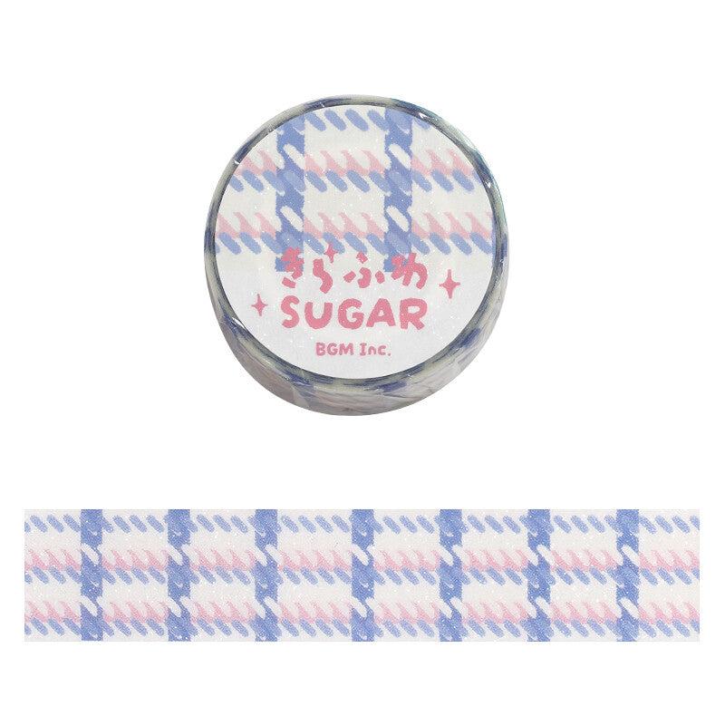 BGM Yogurt Check washi tape with pastel blue and pink pattern - Paper Kooka Stationery Shop Australia