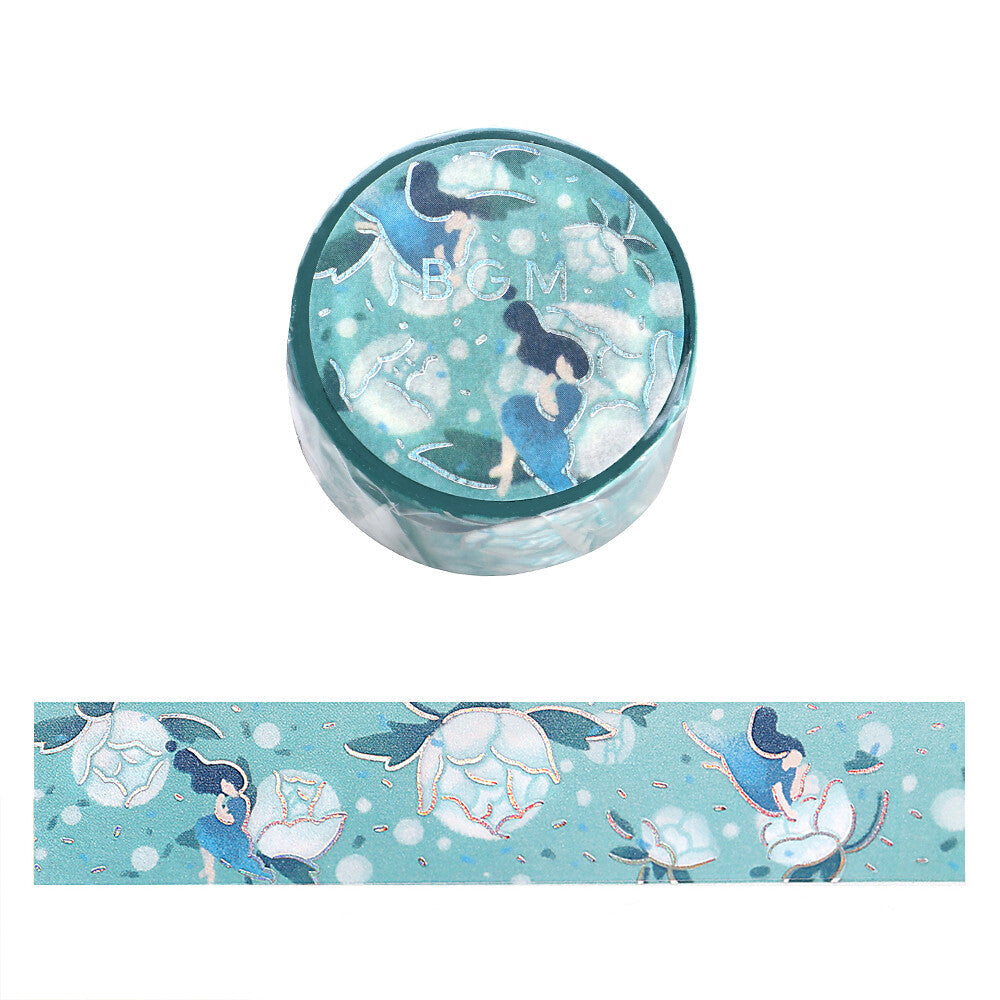 BGM Blue Dream masking tape from Flower Story Collection from Japan - Paper Kooka Australia