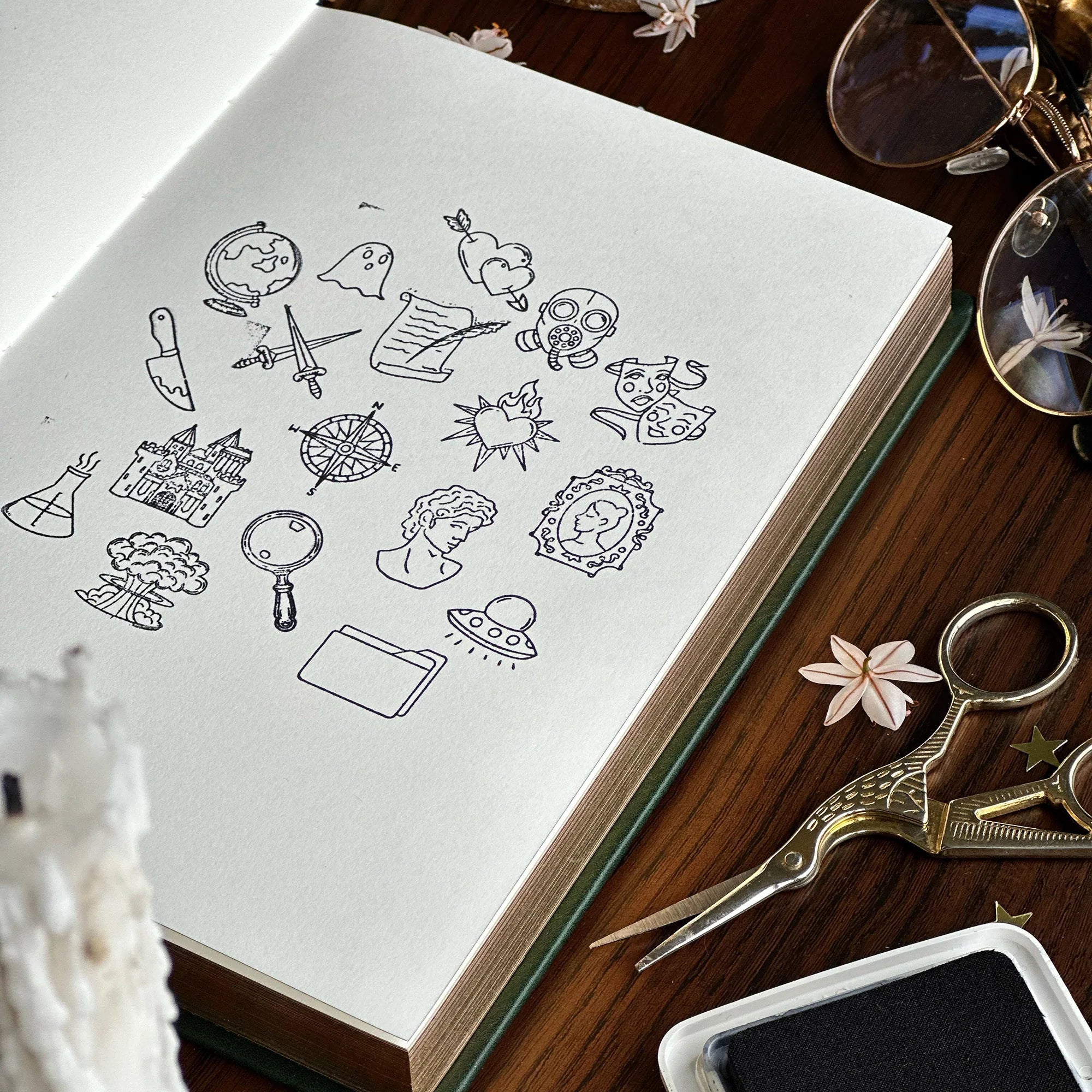 Book Genre Stamp Set by The Quirky Cup Collective - Paper Kooka Stationery Shop Australia