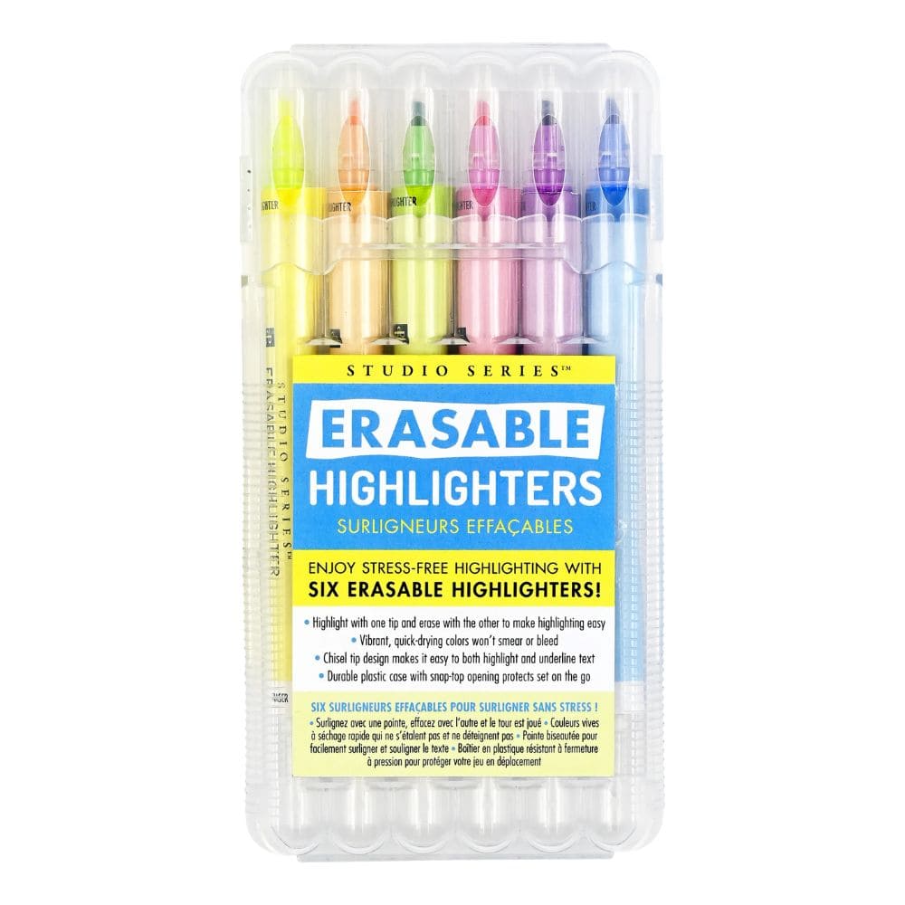 6 Erasable Highlighters package - Paper Kooka Stationery Shop Australia