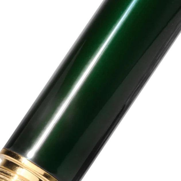 Ferris Wheel Press Emerald Gardens The Bijou Fountain Pen closeup on deep green body - Paper Kooka Stationery Australia