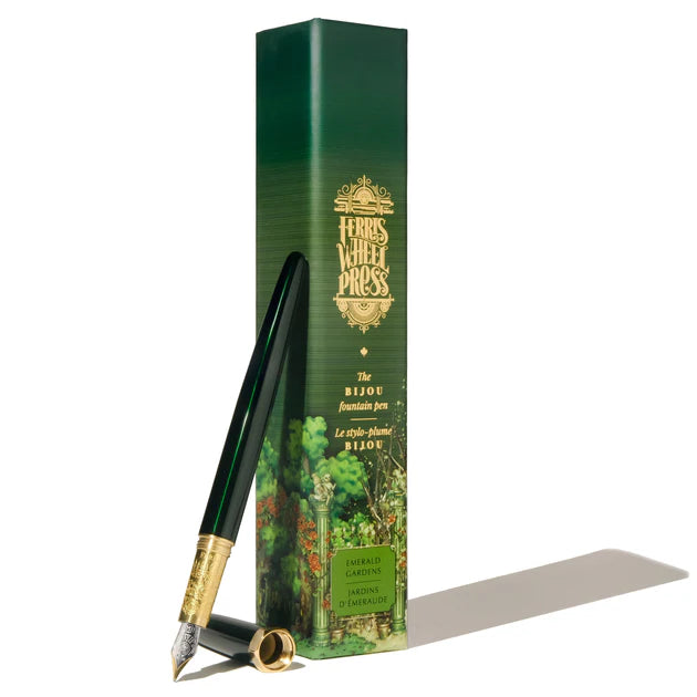 Ferris Wheel Press Emerald Gardens The Bijou Fountain Pen with packaging - Paper Kooka Stationery Australia