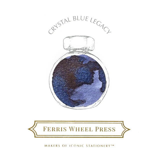 Ferris Wheel Press Crystal Blue Legacy 38ml Ink colour swatch - Paper Kooka Stationery Australia