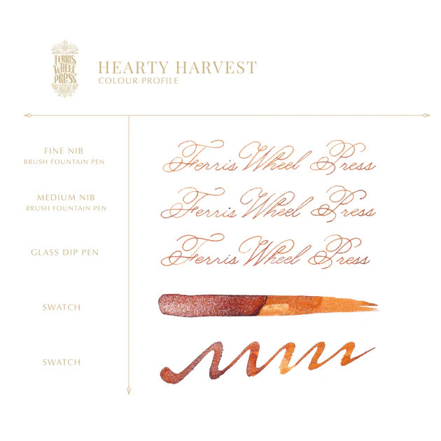 Ferris Wheel Press Hearty Harvest 38ml Ink writing sample - Paper Kooka Stationery Australia