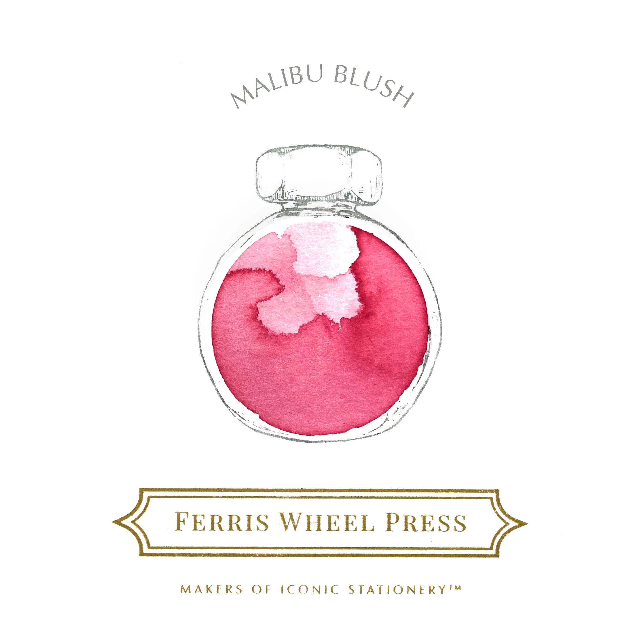 Ferris Wheel Press Malibu Blush 38ml ink colour swatch - Paper Kooka Australia