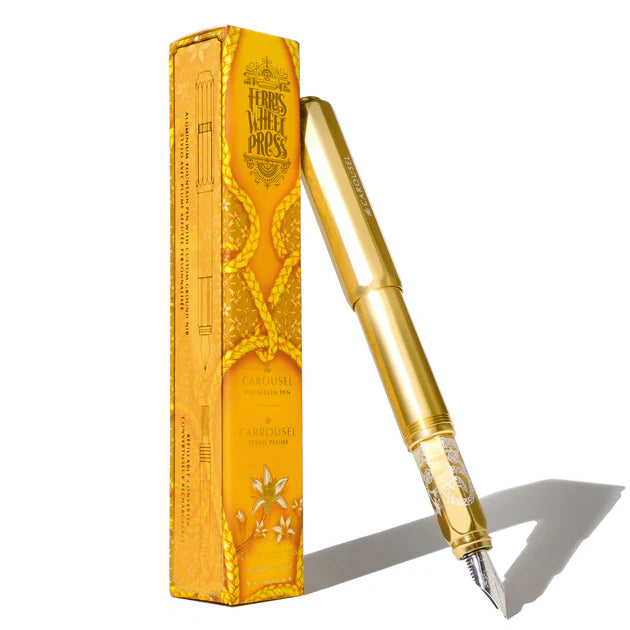 Ferris Wheel Press Aluminium Carousel Fountain Pen Plaited Gold Tress - Paper Kooka Stationery Australia