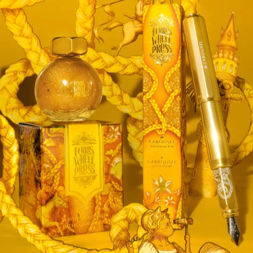 Ferris Wheel Press Plaited Gold Tress FerriTales 20ml Ink from the Once Upon a Time 2023 collection yellow ink and pen collection - Paper Kooka Stationery Australia