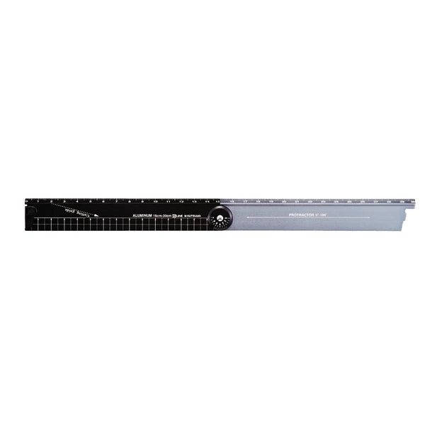 Foldable Black Aluminium Ruler open - Paper Kooka Australia