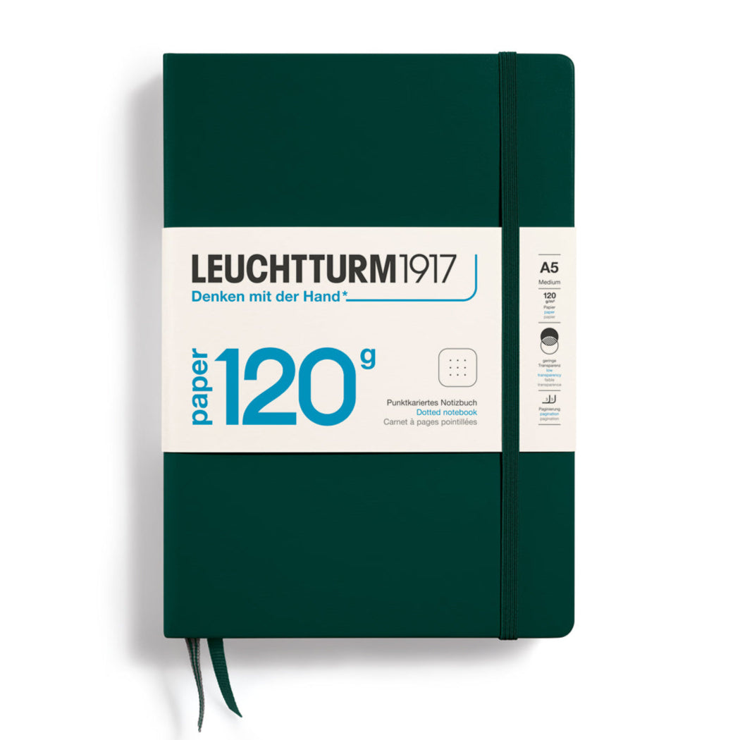 Leuchtturm1917 120g Edition - Forest Green A5 Hardcover Dotted Notebook - Paper Kooka Stationery Shop Australia