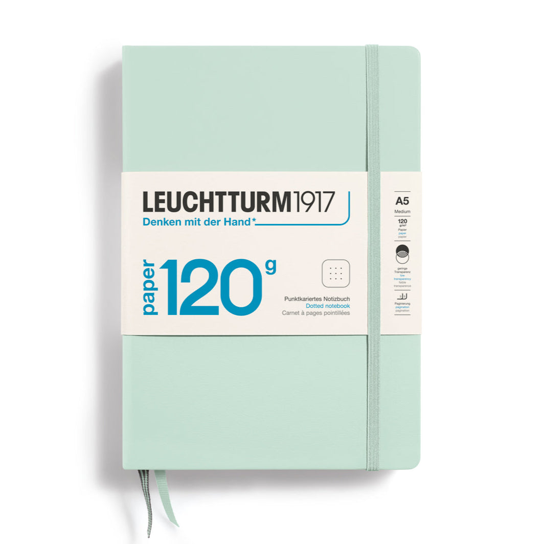 Leuchtturm1917 120g Edition - Mint Green A5 Hardcover Dotted Notebook - Paper Kooka Stationery Shop Australia