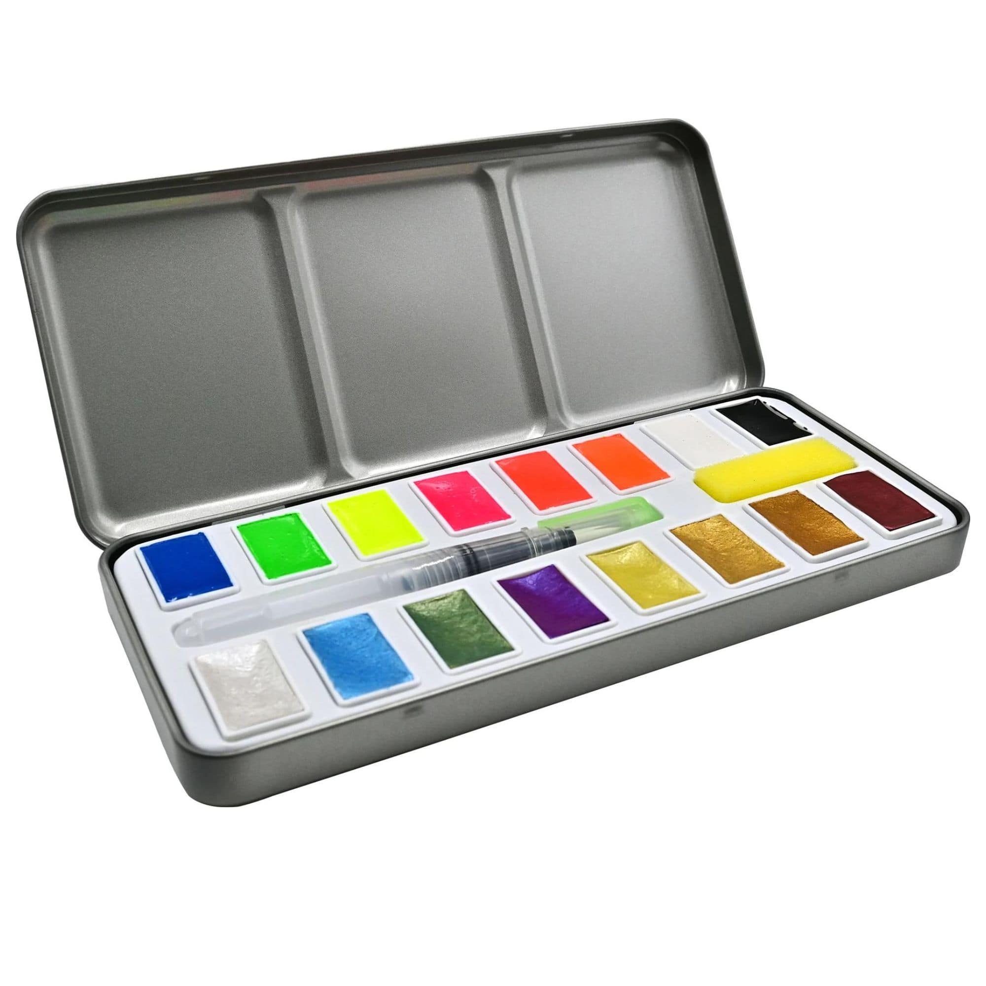 Metallic & Neon Watercolour Paint Set with 18 paints - Paper Kooka Australia