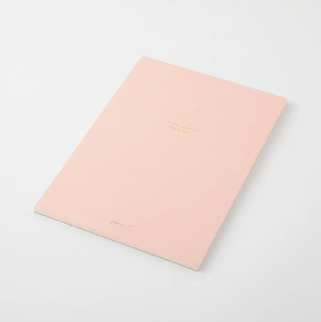 Midori A5 Pink Dotted Notepad angle view - Paper Kooka Australia